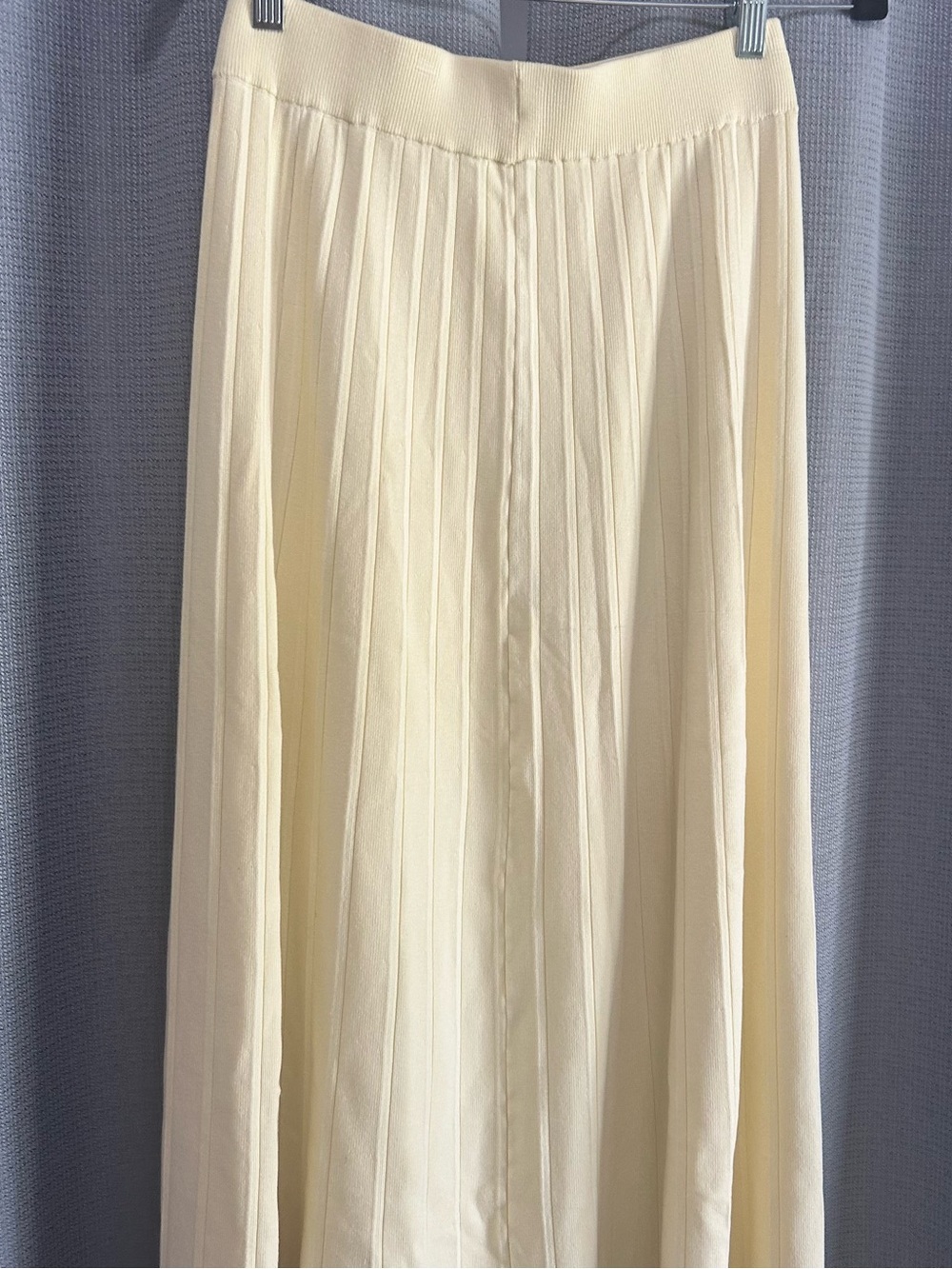 Commense Light Yellow Ribbed Knit Maxi Skirt - Picture 7 of 9